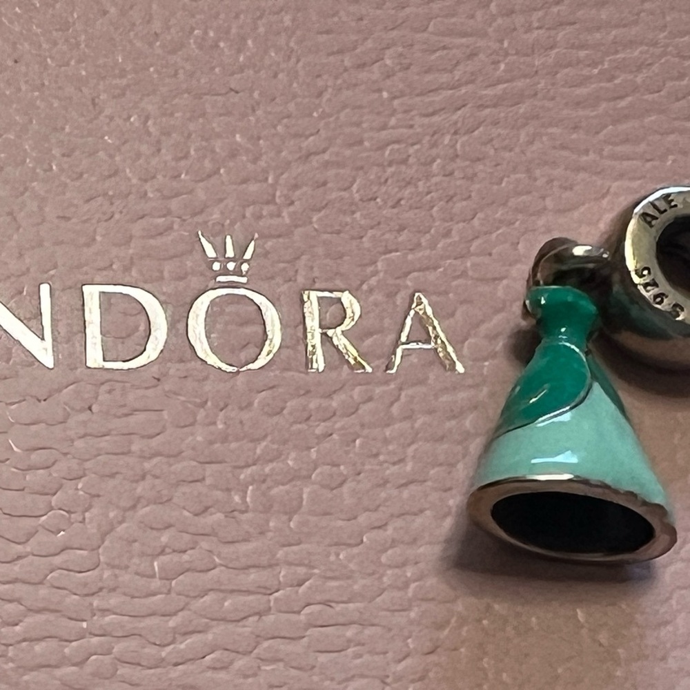 Pandora Green Enamel Dress Charm - Green Ariel Disney